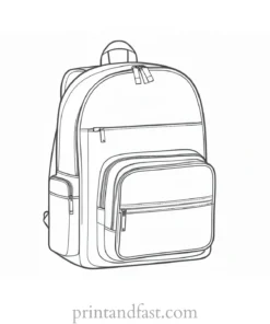 backpack coloring page kindergarten