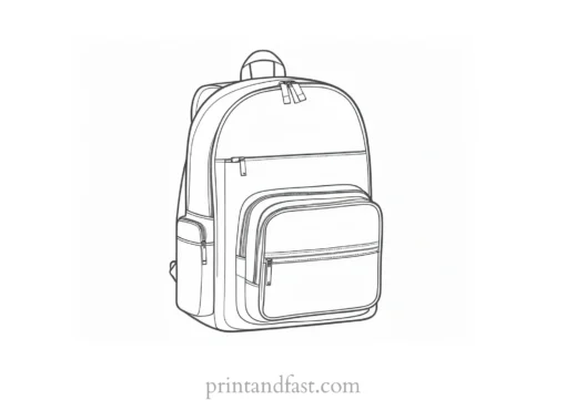 backpack coloring page kindergarten