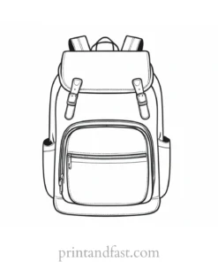 backpack coloring page outline