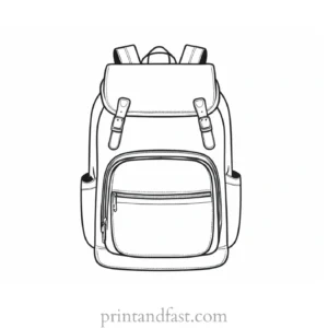 backpack coloring page outline