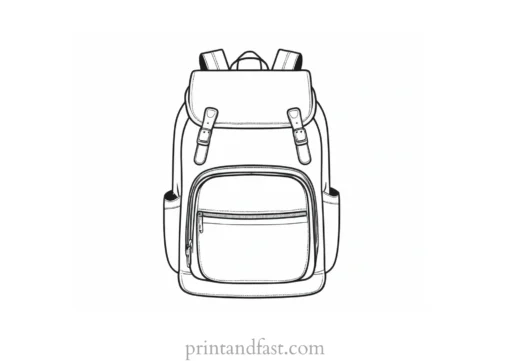 backpack coloring page outline