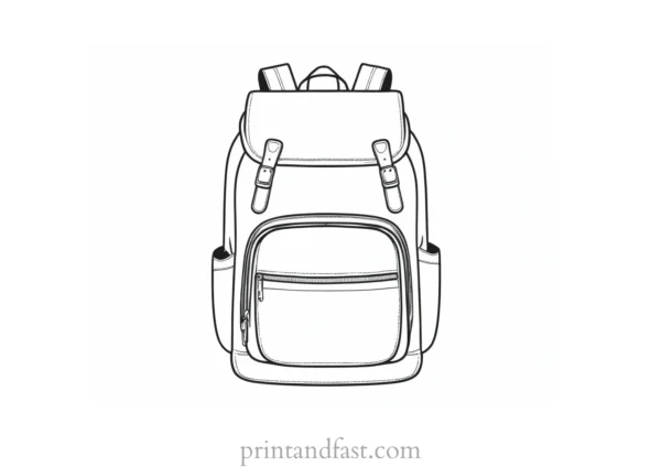 backpack coloring page outline