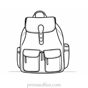 backpack coloring page preschool