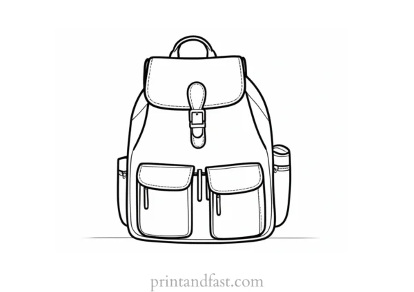 backpack coloring page preschool