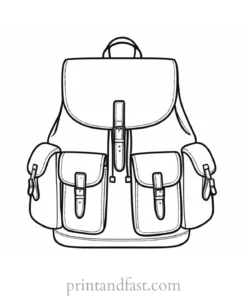 backpack coloring page simple