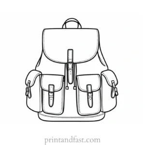 backpack coloring page simple