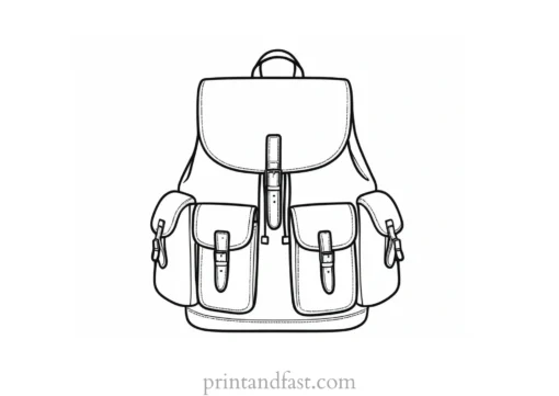 backpack coloring page simple