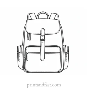 backpack coloring page summer