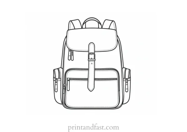 backpack coloring page summer