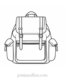 backpack coloring page template