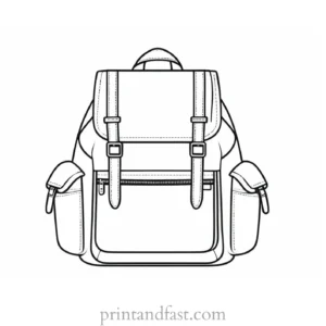 backpack coloring page template