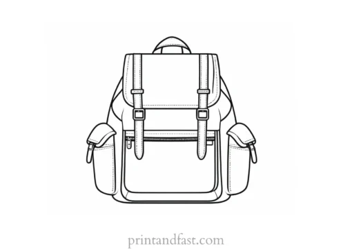 backpack coloring page template