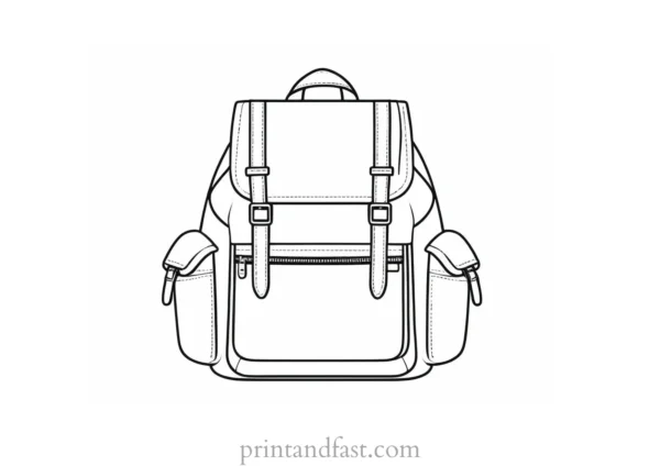 backpack coloring page template