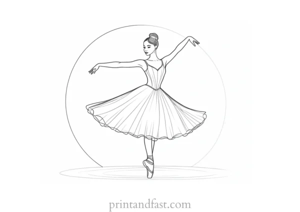 ballerina coloring page advanced