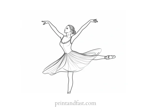 ballerina coloring page beautiful