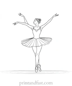 ballerina coloring page black and white