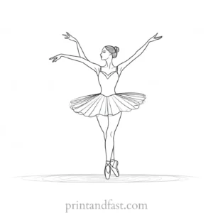 ballerina coloring page black and white