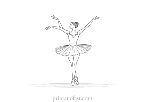 ballerina coloring page black and white