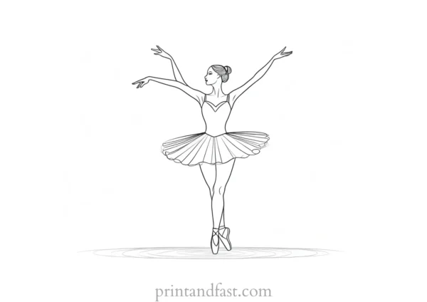 ballerina coloring page black and white