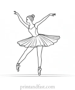 ballerina coloring page cartoon