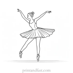 ballerina coloring page cartoon