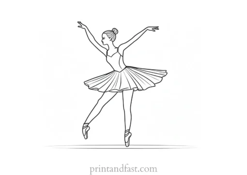 ballerina coloring page cartoon