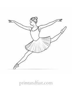 ballerina coloring page cute