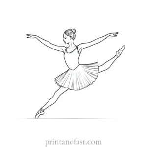 ballerina coloring page cute