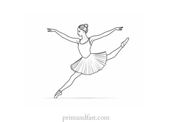 ballerina coloring page cute