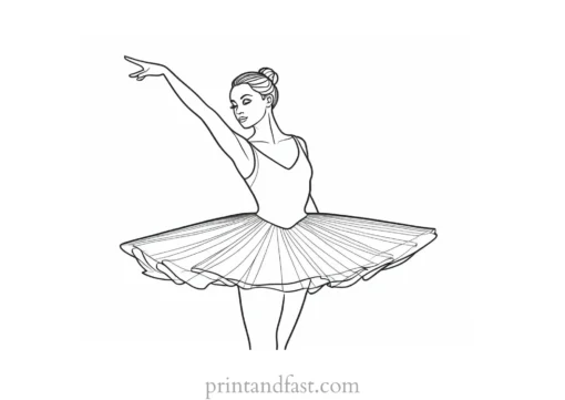 ballerina coloring page detailed