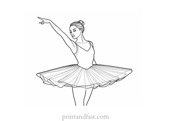 ballerina coloring page detailed