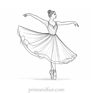 ballerina coloring page dress