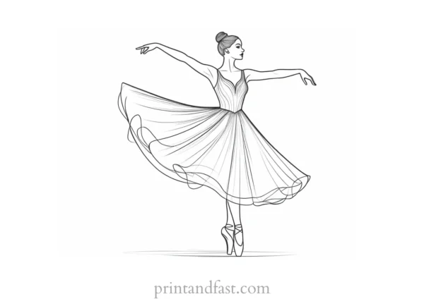 ballerina coloring page dress