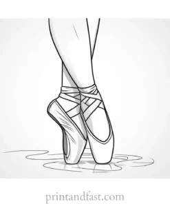 ballerina coloring page pointe shoes