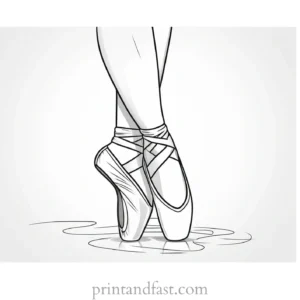 ballerina coloring page pointe shoes