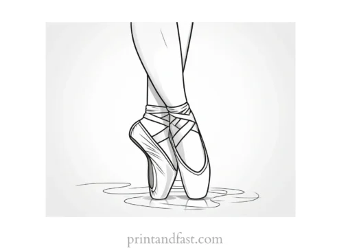 ballerina coloring page pointe shoes