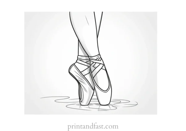 ballerina coloring page pointe shoes