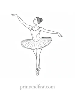 ballerina coloring page realistic