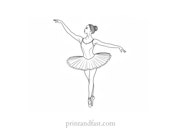 ballerina coloring page realistic