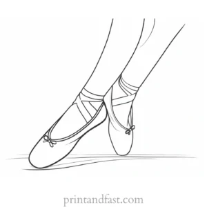 ballerina coloring page shoes