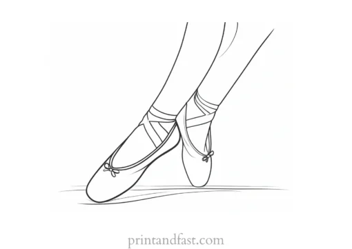 ballerina coloring page shoes