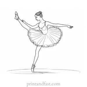 ballerina coloring page simple