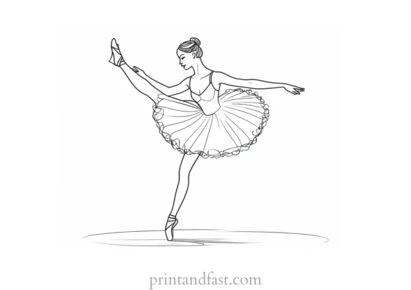 ballerina coloring page simple