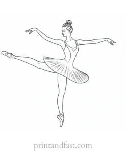 ballerina coloring page template