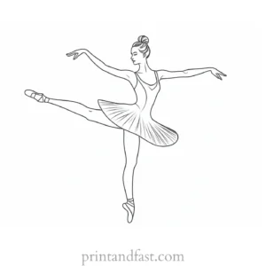 ballerina coloring page template