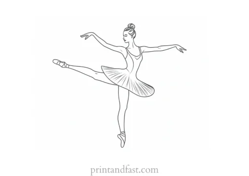 ballerina coloring page template