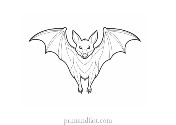 bat coloring page cartoon