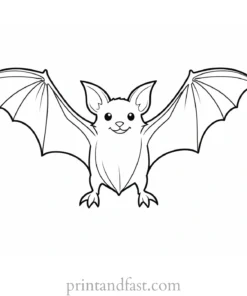 bat coloring page cute