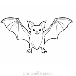 bat coloring page cute