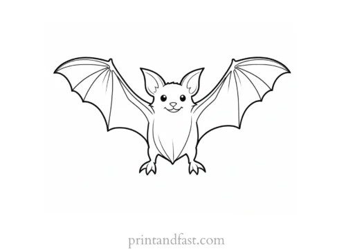 bat coloring page cute